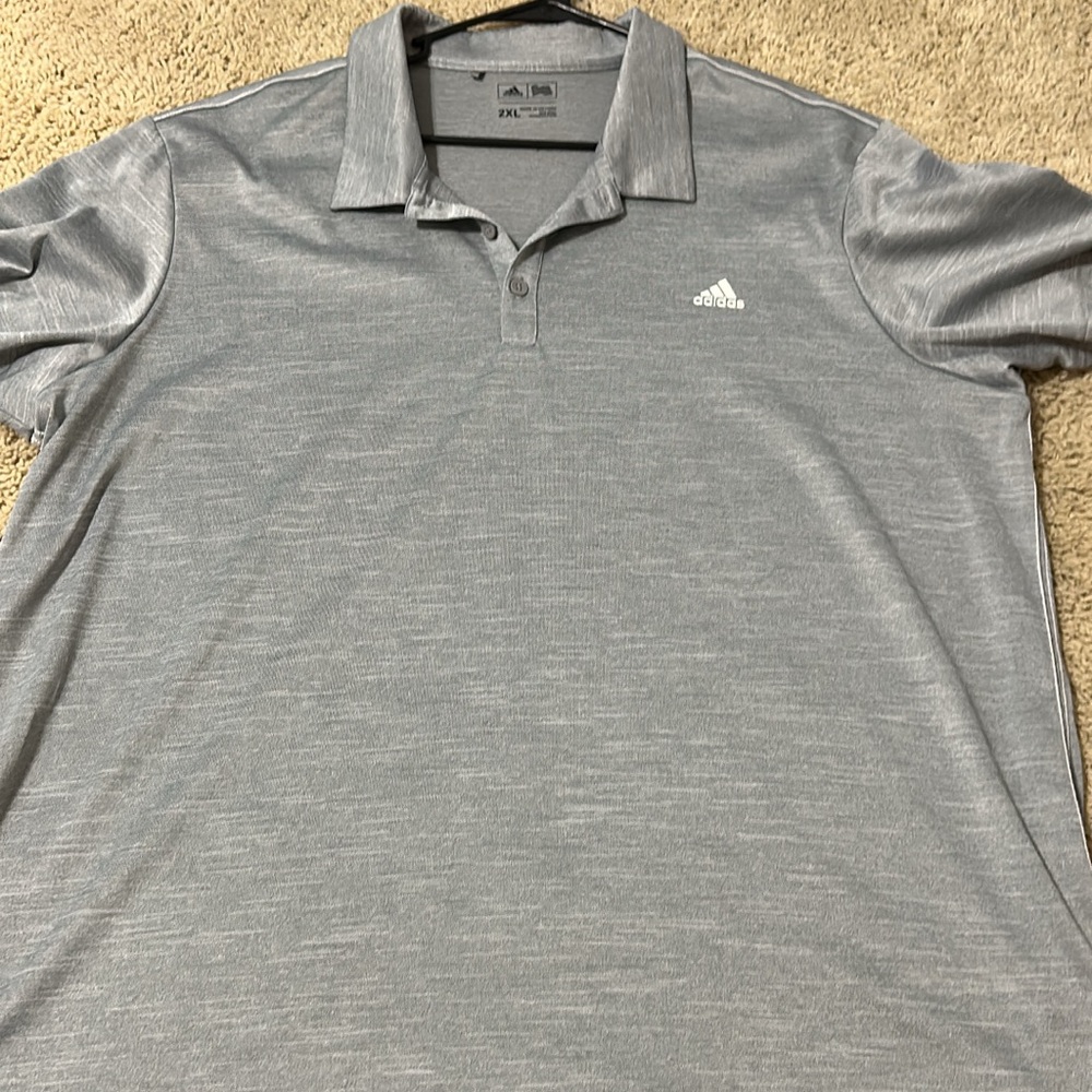 Adidas Men's Heathered Gray Polo